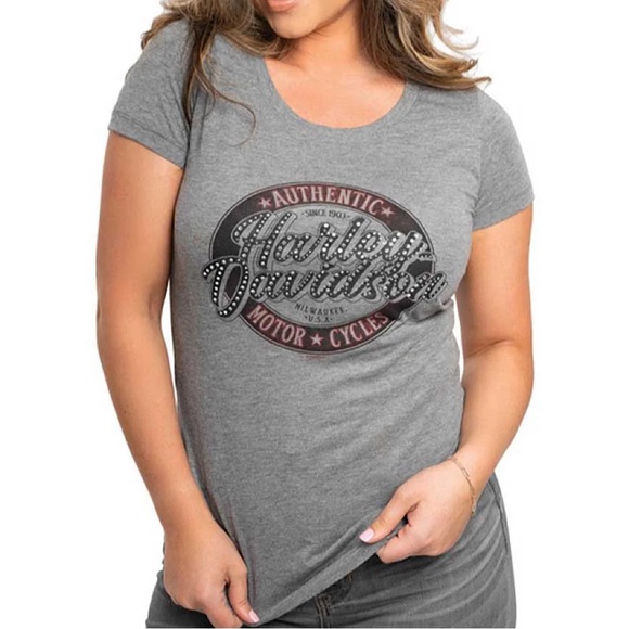 Harley Davisson’s Embellished Full Circle Banff T-Shirt Size M - Picture 1 of 10